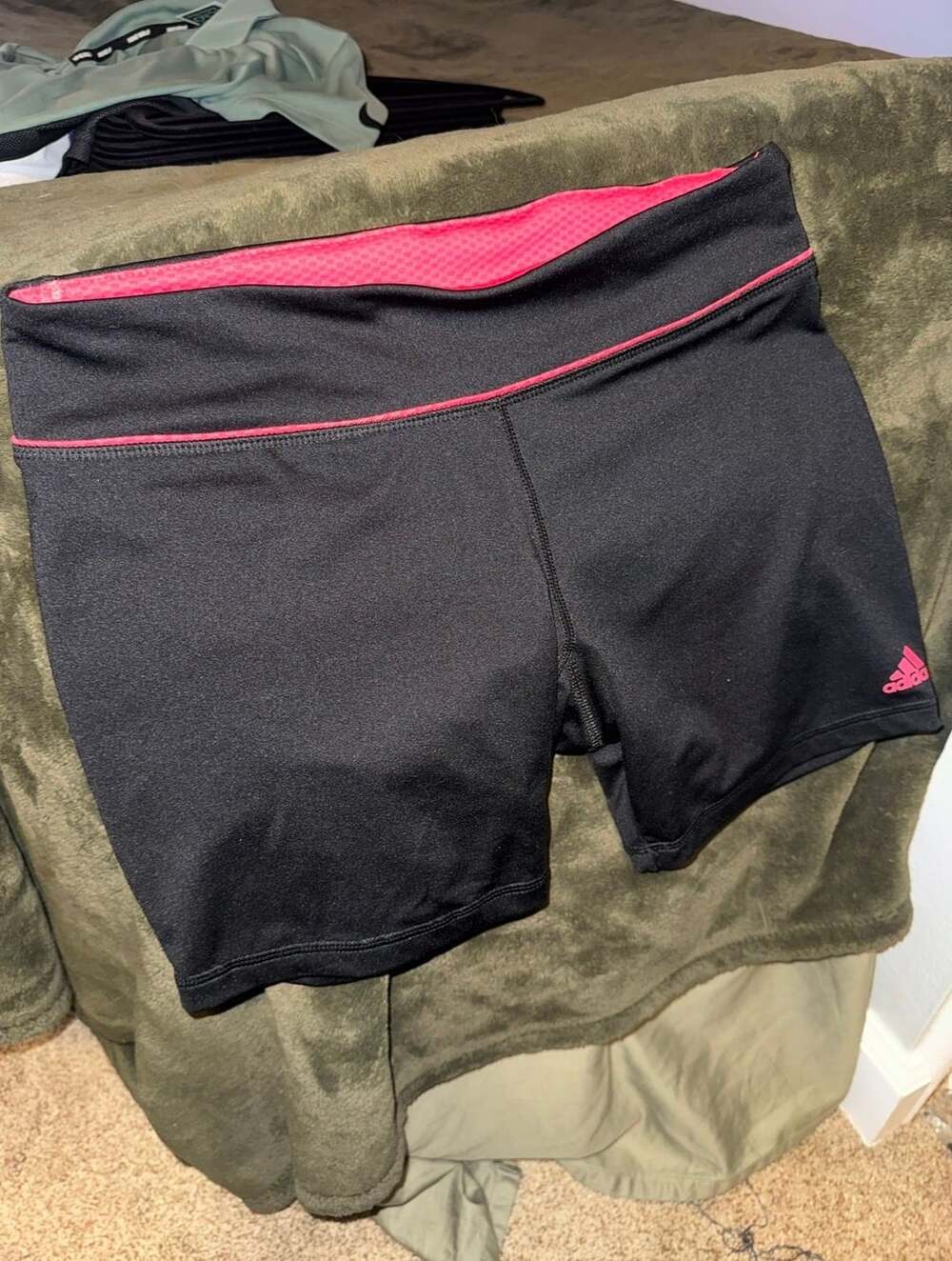 Adidas Athletic Shorts Size M Black Pink